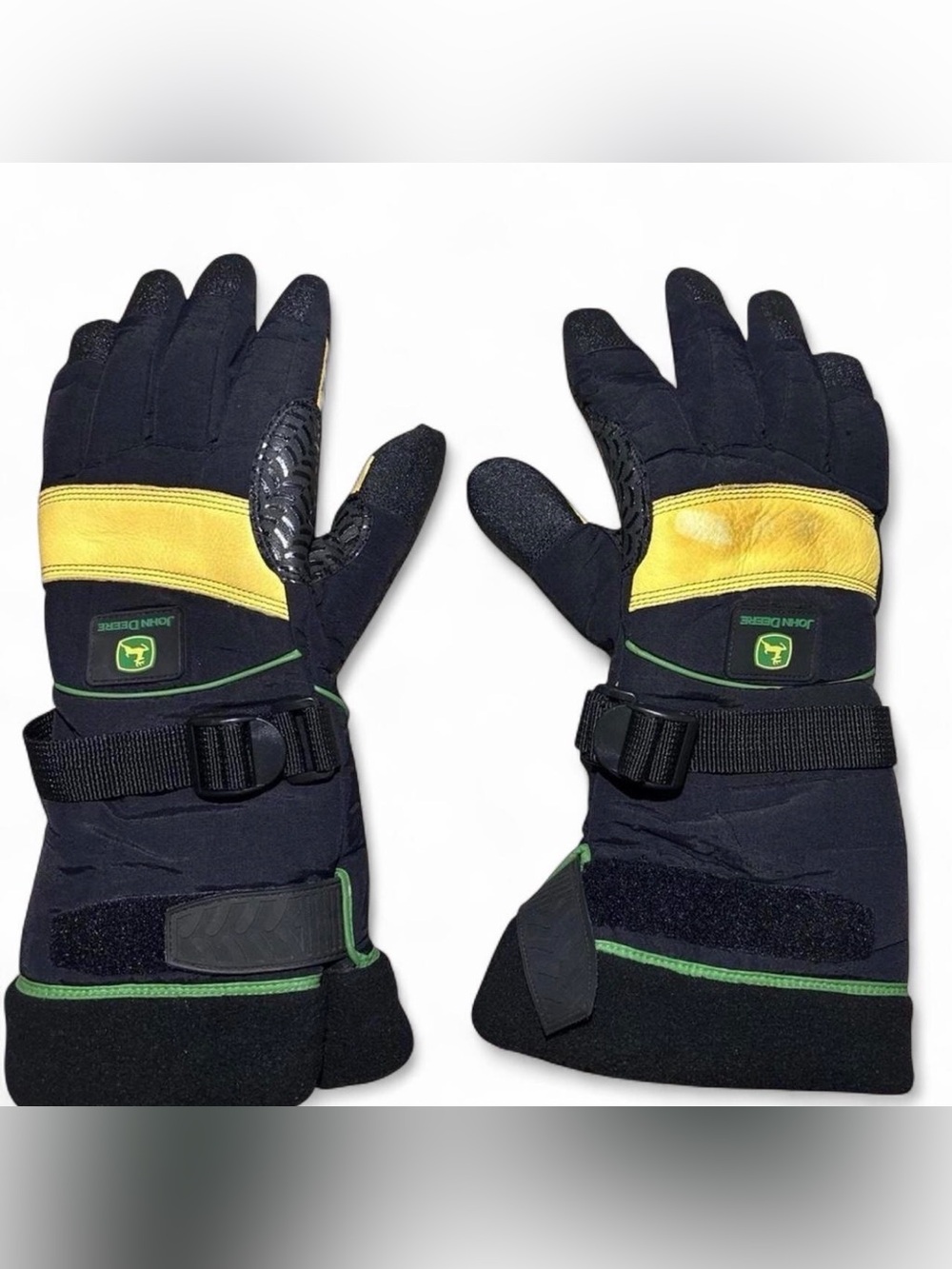 John Deere Black and Yellow Protective Work Gloves